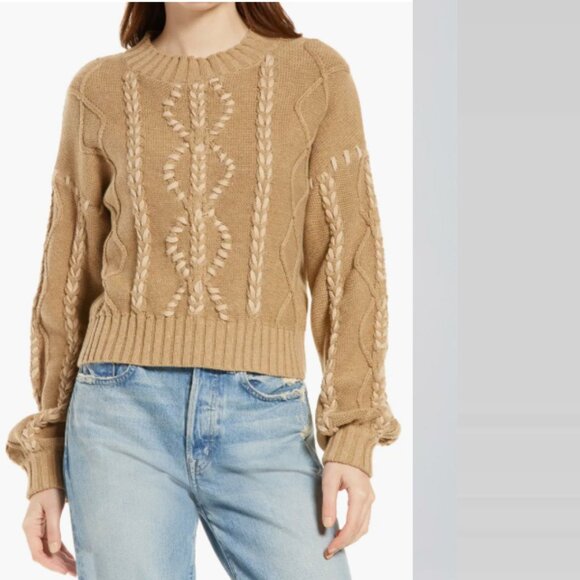 Cleobella Giana Cable-Knit Organic Cotton Sweater S - Picture 1 of 15